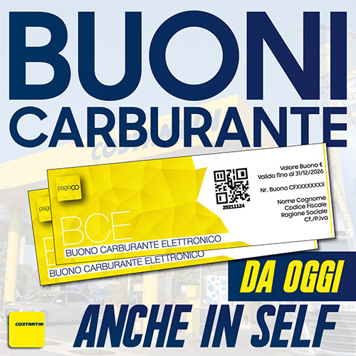 BUONI CARBURANTE COSTANTIN anche in SELF